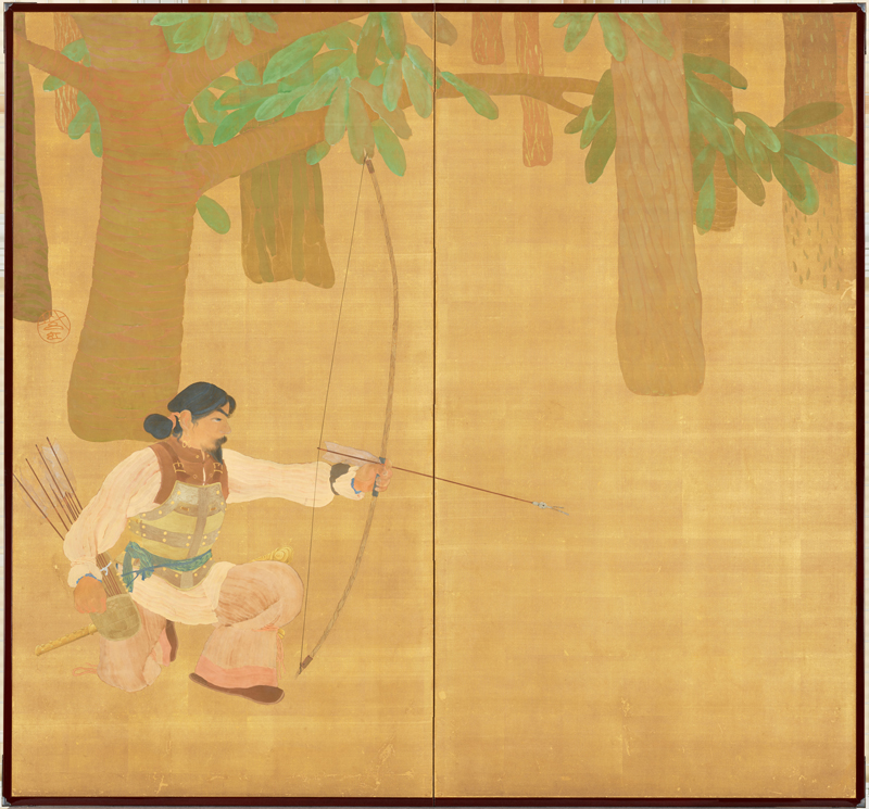 《海の幸山の幸屛風（左隻）》