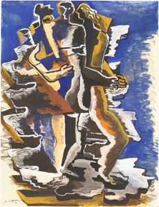 《三つの冒険》 1951年 グワッシュ・紙