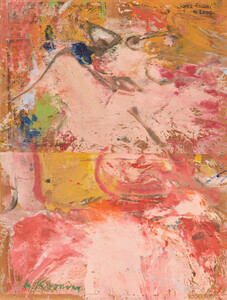 《リーグ》 1964年　油彩・板に貼られた新聞紙